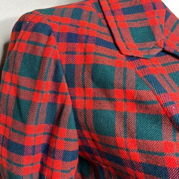 Vintage Clayton Tailors Plaid Wool Blazer Skirt Set - Picture 5 of 16